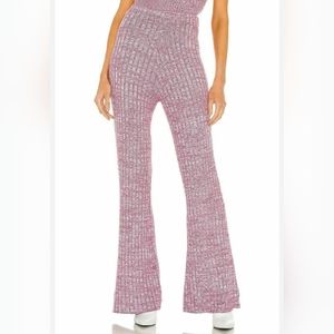 AFRM Pink Marled Sweater Flare High Rise Pants - Size Large